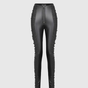 Maniere de voir RUCHED VEGAN LEATHER LEGGINGS